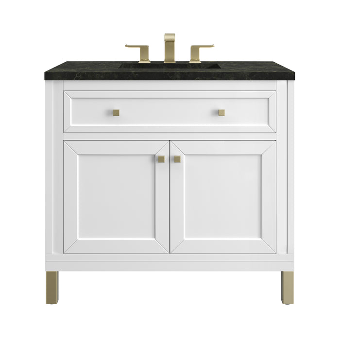 Chicago 36" Single Vanity, Glossy White, w/ 3 CM Phantome Eclos Top