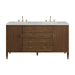 Myrrin 60" Double Vanity, Carbon Oak w/ 3 CM White Zeus Silestone Top
