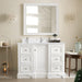 James Martin De Soto 48" Single Bathroom Vanity in Bright White, shown in a bathroom setting