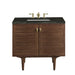 Amberly 36" Single Vanity, Mid-Century Walnut, w/ 3 CM Phantome Eclos Top