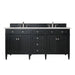 Brittany 72" Double Vanity, Black Onyx w/ 3 CM Eternal Jasmine Pearl Silestone Top