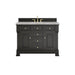 Brookfield 48" Single Vanity, Black Onyx w/ 3 CM Victorian Silver Silestone Top