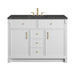 Bellshire 48" Single Vanity, Bright White w/ 3 CM Parisien Bleu Silestone Top
