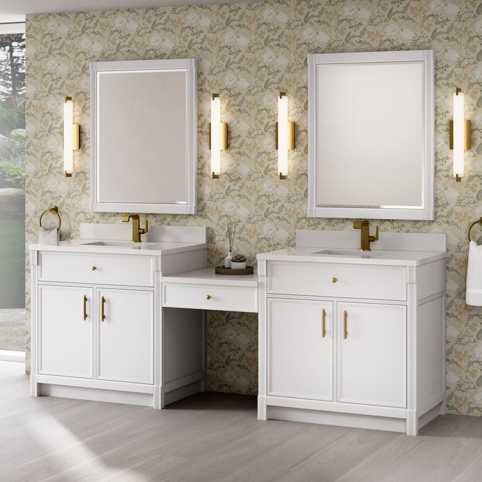 James Martin Vanities Bellshire 96" Dual Vanity Set with 24" Make-Up Counter