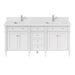 Brittany 72" Double Vanity, Victory Blue w/ 3 CM Carrara Marble Top