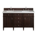 Brittany 60" Double Vanity, Burnished Mahogany, w/ 3 CM Tajnar Eclos Top