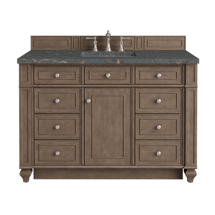 Bristol 48" Single Vanity, Whitewashed Walnut w/ 3 CM Charcoal Soapstone Silestone Top
