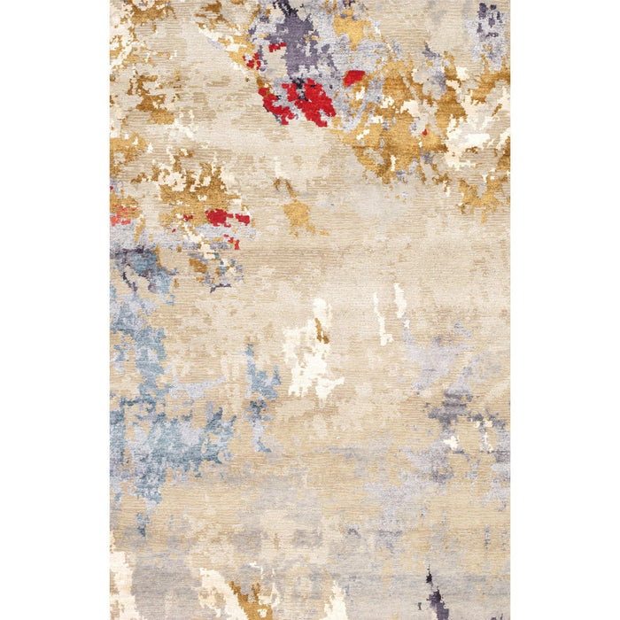 Pasargad Home Modern Collection Hand-Knotted Multi Bsilk & Wool Area Rug- 8'11" X 12' 3" PBSH-63 9x12