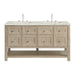 Breckenridge 60" Double Vanity, Serenity Blue, w/ 3 CM Siberian Silestone Top