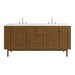 Laurent 72" Double Vanity, Honey Oak w/ 3 CM White Zeus Silestone Top