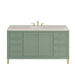 Chicago 60" Single Vanity, Smokey Celadon, w/ Single Hole 3CM White Zeus Silestone® Top & Backsplash