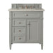 Brittany 30" Single Vanity, Urban Gray, w/ 3 CM Siberian Silestone Top