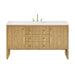 Hudson 60" Single Vanity, Light Natural Oak w/ 3 CM Lime Delight Top