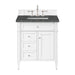 Brittany 30" Single Vanity, Bright White, w/ 3 CM Parisien Bleu Silestone Top