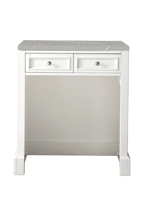 De Soto 30" Countertop Unit, Bright White w/ 3 CM Eternal Serena Silestone Top