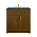 Bellshire 36" Single Vanity, Honey Oak w/ 3 CM Charcoal Soapstone Silestone Top