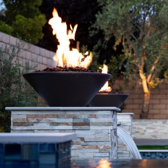 The Outdoor Plus 48" Cazo GFRC Fire Bowl Low Voltage Electronic Ignition | Liquid Propane