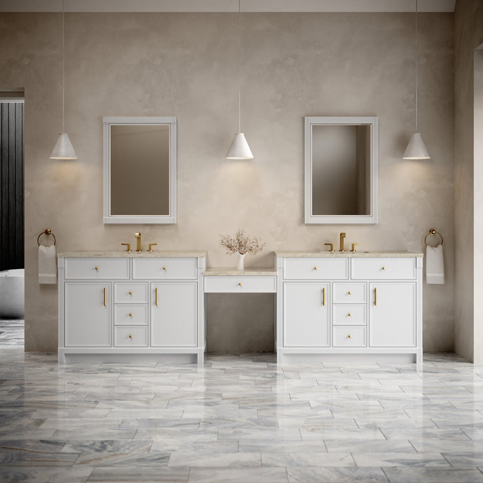 James Martin Vanities Bellshire 120" Dual Vanity Set with 24" Make-Up Counter