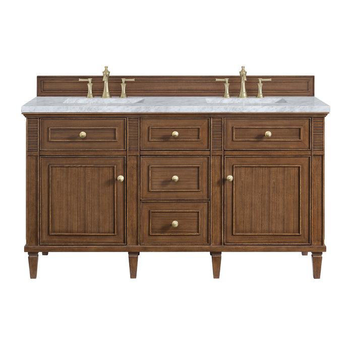 Lorelai 60" Double Vanity, Light Natural Oak w/ 3 CM Lime Delight Silestone Top