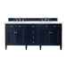 Brittany 72" Double Vanity, Urban Gray, w/ 3 CM Siberian Silestone Top w/FreePower Wireless Charger