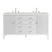 Myrrin 60" Double Vanity, Bright White w/ 3 CM Lime Delight Silestone Top