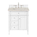 Brittany 30" Single Vanity in Bright White, w/ 3 CM Siberian Silestone Top