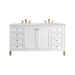 Chicago 60" Double Vanity, Glossy White, w/ 3 CM Lime Delight Silestone® Top