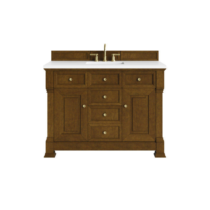 Brookfield 48" Single Vanity, Honey Oak w/ 3 CM Lime Delight Silestone Top