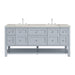 Breckenridge 72" Double Vanity, Smokey Celadon w/ 3 CM Victorian Silver Top