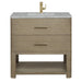 Lucian 36" Single Vanity, Pebble Oak w/ 3 CM Victorian Silver Silestone Top