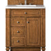 Bristol 30" Single Vanity, Saddle Brown w/ 3 CM White Zeus Silestone Top