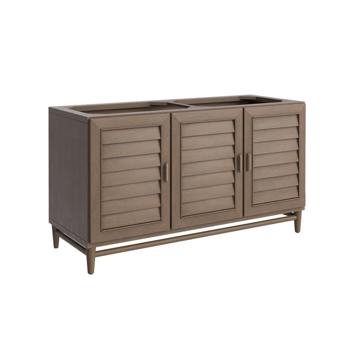 Portland 60" Double Vanity Cabinet, Whitewashed Walnut
