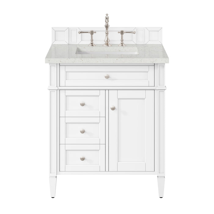 Brittany 30" Single Vanity, Bright White, w/ 3 CM Lime Delight Silestone Top
