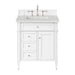 Brittany 30" Single Vanity, Bright White, w/ 3 CM Lime Delight Silestone Top