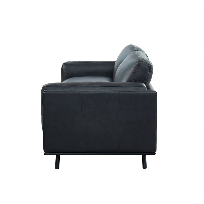 GTR Milano Dark Gray Black Leather Sofa