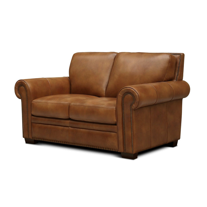 GTR Toulouse Brown Leather Loveseat