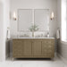 James Martin Chicago 60" Double Bathroom Vanity in Walnut Whisper, shown in a bathroom setting