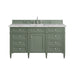 Brittany 60" Single Vanity, Smokey Celadon, w/ 3 CM Phantome Eclos Top