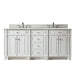 Bristol 72" Double Vanity, Bright White w/ 3 CM Eternal Jasmine Pearl Silestone Top w/FreePower Wireless Charger