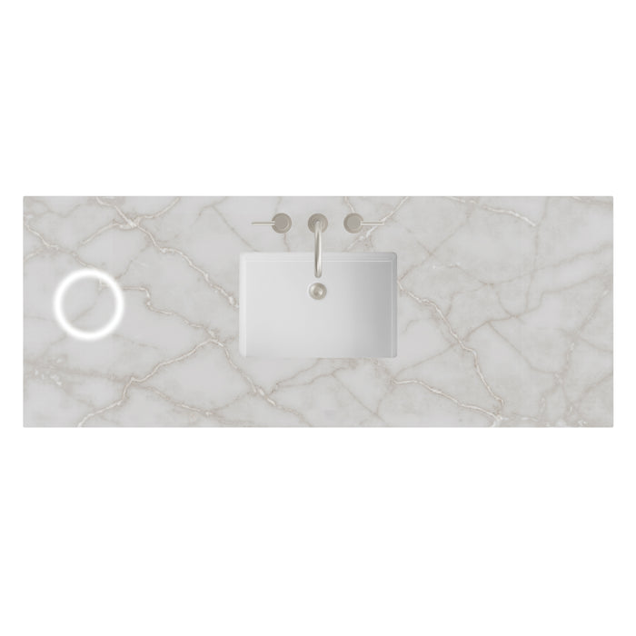 60" Single Top, 3 CM Victorian Silver Silestone w/ Sink & FreePower Wireless Charger