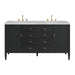 Myrrin 60" Double Vanity, Carbon Oak w/ 3 CM Ethereal Noctis Silestone Top