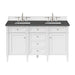 Brittany 60" Double Vanity, Victory Bleu w/ 3 CM Victorian Silver Silestone Top