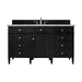 Brittany 60" Single Vanity, Black Onyx, w/ 3 CM Siberian Silestone Top w/FreePower Wireless Charger