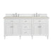 Lorelai 72" Double Vanity, Bright White w/ 3 CM Charcoal Soapstone Silestone Top