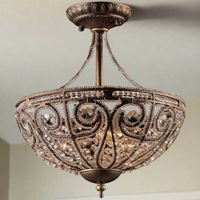 Elk Lighting Elizabethan Dark Bronze Semi Flush Mount