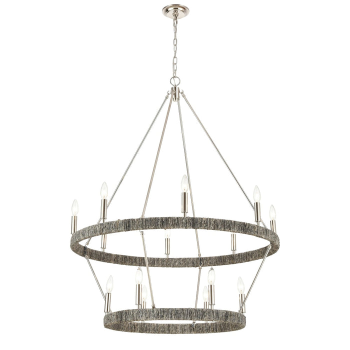 Elk Abaca Polished Nickel 14 Light Chandelier 32518/8+6