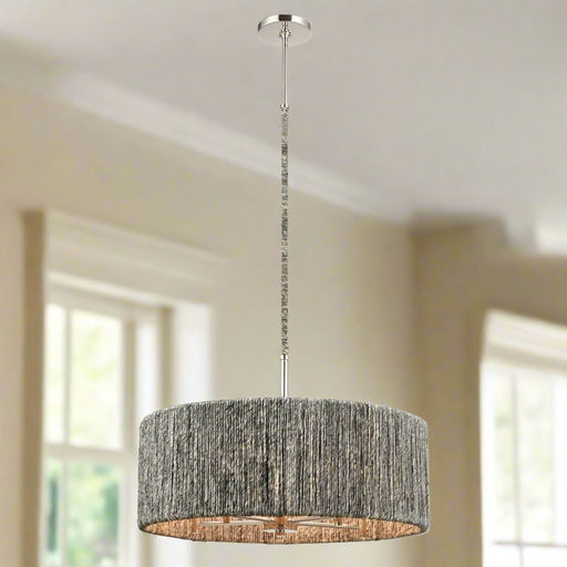 Elk Lighting Abaca Polished Nickel 5 Light Chandelier