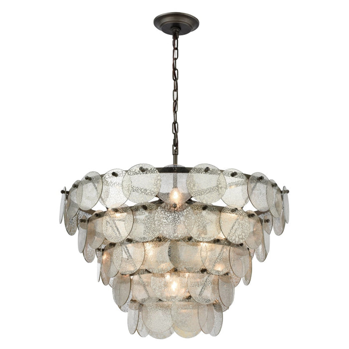 Elk Airesse Silver Mercury 9 Light Chandelier 1141-084