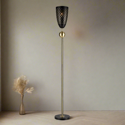 Elk Lighting Amulet Black 1 Light Floor Lamp