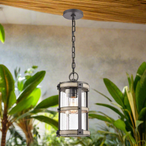 Elk Lighting Annenberg Anvil Iron 8'' Wide 1-Light Outdoor Pendant